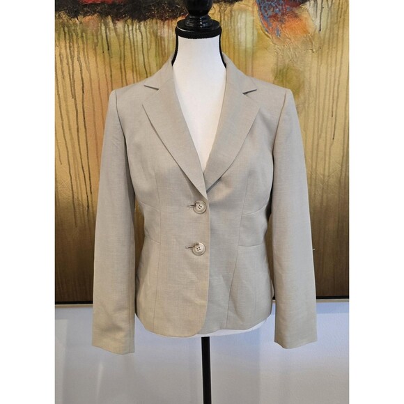 Le Suit Separates Blazer Womens 6P Beige Two Button Lined Career Workwear Petite - Picture 1 of 12